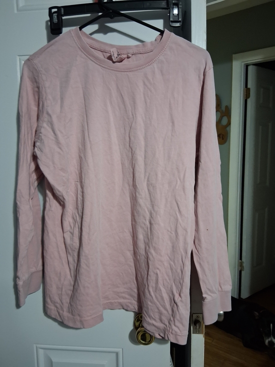 Us Vintage Tops - Women’s Long Sleeve Crewneck Top - Light Pink